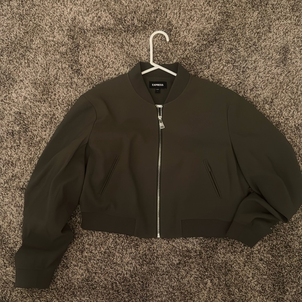 Express Cropped Bomber Jacket - image 1